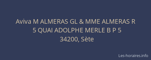 Aviva M ALMERAS GL & MME ALMERAS R