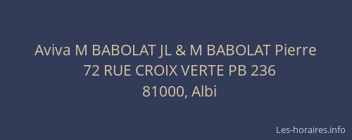 Aviva M BABOLAT JL & M BABOLAT Pierre
