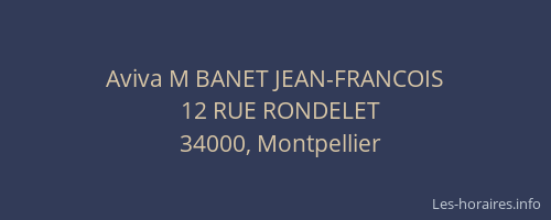 Aviva M BANET JEAN-FRANCOIS