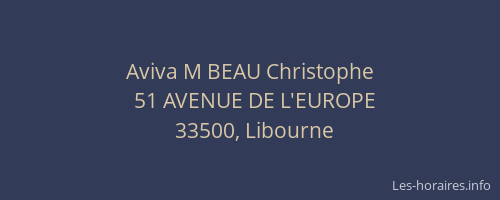 Aviva M BEAU Christophe