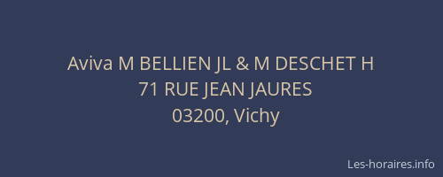 Aviva M BELLIEN JL & M DESCHET H