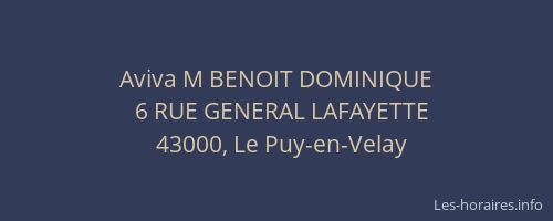 Aviva M BENOIT DOMINIQUE