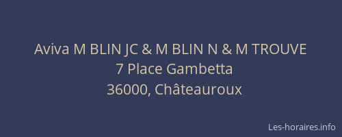 Aviva M BLIN JC & M BLIN N & M TROUVE