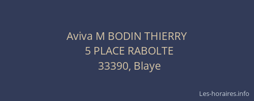 Aviva M BODIN THIERRY