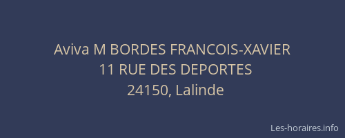 Aviva M BORDES FRANCOIS-XAVIER