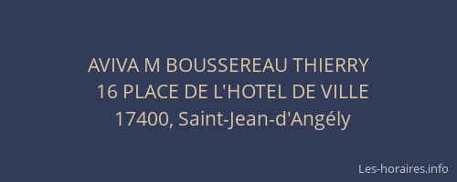 AVIVA M BOUSSEREAU THIERRY