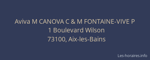 Aviva M CANOVA C & M FONTAINE-VIVE P