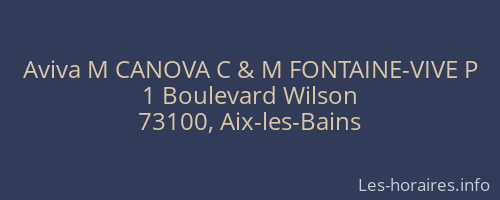 Aviva M CANOVA C & M FONTAINE-VIVE P