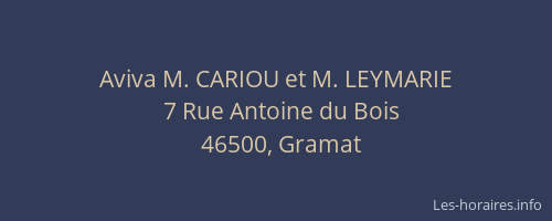 Aviva M. CARIOU et M. LEYMARIE