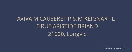 AVIVA M CAUSERET P & M KEIGNART L