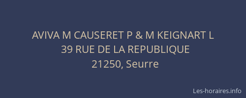 AVIVA M CAUSERET P & M KEIGNART L