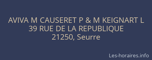 AVIVA M CAUSERET P & M KEIGNART L
