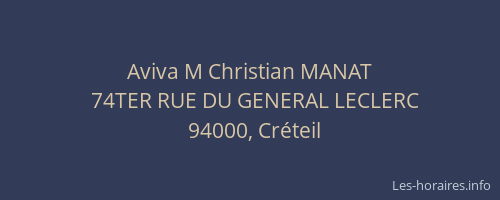 Aviva M Christian MANAT