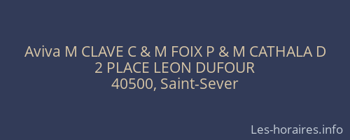 Aviva M CLAVE C & M FOIX P & M CATHALA D