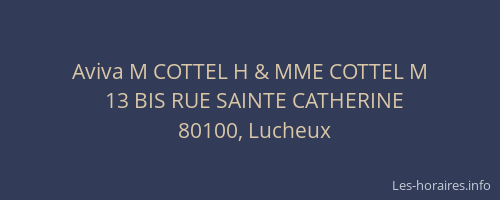 Aviva M COTTEL H & MME COTTEL M