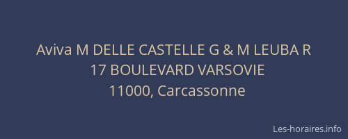 Aviva M DELLE CASTELLE G & M LEUBA R