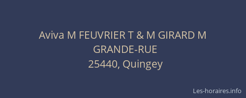 Aviva M FEUVRIER T & M GIRARD M