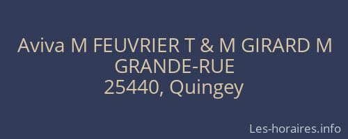 Aviva M FEUVRIER T & M GIRARD M
