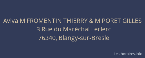 Aviva M FROMENTIN THIERRY & M PORET GILLES