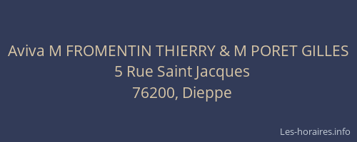 Aviva M FROMENTIN THIERRY & M PORET GILLES