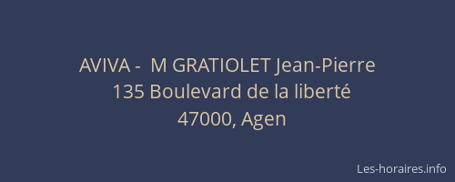 AVIVA -  M GRATIOLET Jean-Pierre