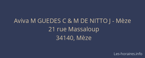 Aviva M GUEDES C & M DE NITTO J - Mèze
