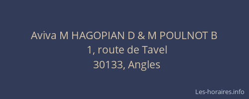 Aviva M HAGOPIAN D & M POULNOT B