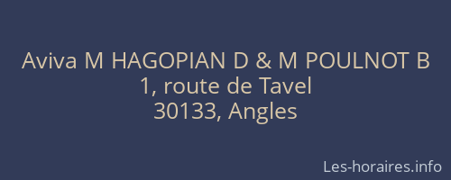 Aviva M HAGOPIAN D & M POULNOT B