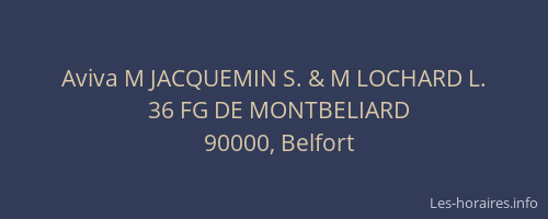 Aviva M JACQUEMIN S. & M LOCHARD L.