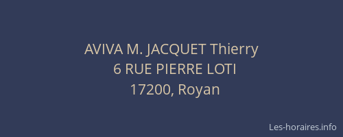 AVIVA M. JACQUET Thierry