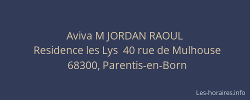 Aviva M JORDAN RAOUL