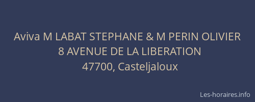 Aviva M LABAT STEPHANE & M PERIN OLIVIER