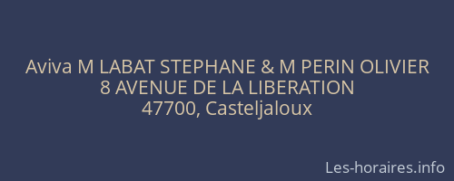 Aviva M LABAT STEPHANE & M PERIN OLIVIER