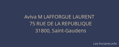 Aviva M LAFFORGUE LAURENT