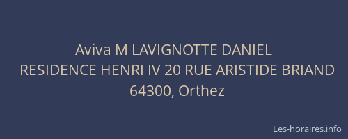 Aviva M LAVIGNOTTE DANIEL