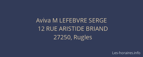 Aviva M LEFEBVRE SERGE