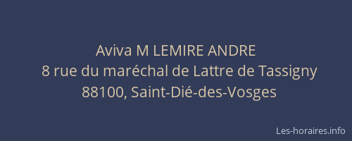 Aviva M LEMIRE ANDRE