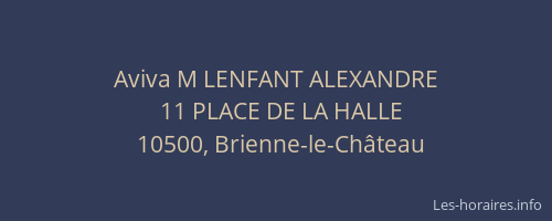 Aviva M LENFANT ALEXANDRE