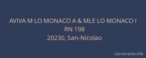 AVIVA M LO MONACO A & MLE LO MONACO I