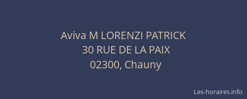 Aviva M LORENZI PATRICK