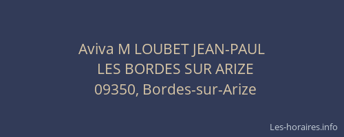 Aviva M LOUBET JEAN-PAUL