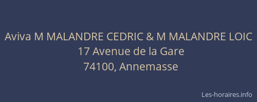 Aviva M MALANDRE CEDRIC & M MALANDRE LOIC