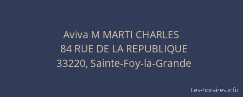 Aviva M MARTI CHARLES