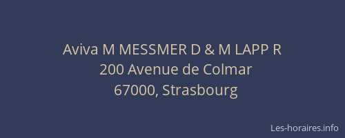 Aviva M MESSMER D & M LAPP R