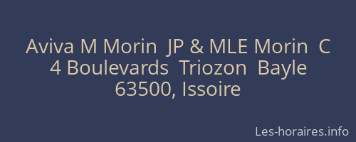 Aviva M Morin  JP & MLE Morin  C
