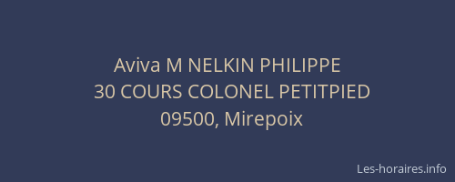 Aviva M NELKIN PHILIPPE