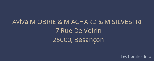 Aviva M OBRIE & M ACHARD & M SILVESTRI