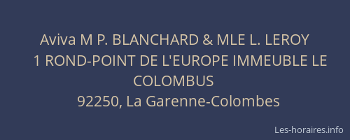 Aviva M P. BLANCHARD & MLE L. LEROY