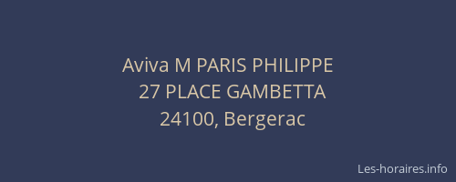 Aviva M PARIS PHILIPPE