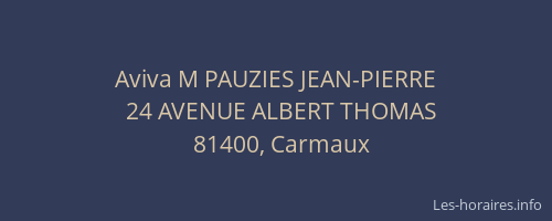 Aviva M PAUZIES JEAN-PIERRE